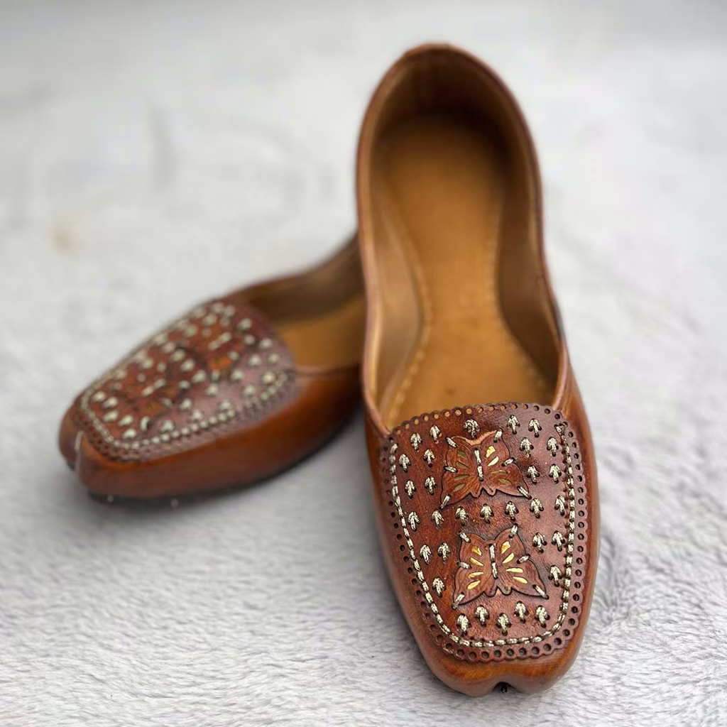 Image of Brown Casual Rajasthani Juti Mojari Jutti